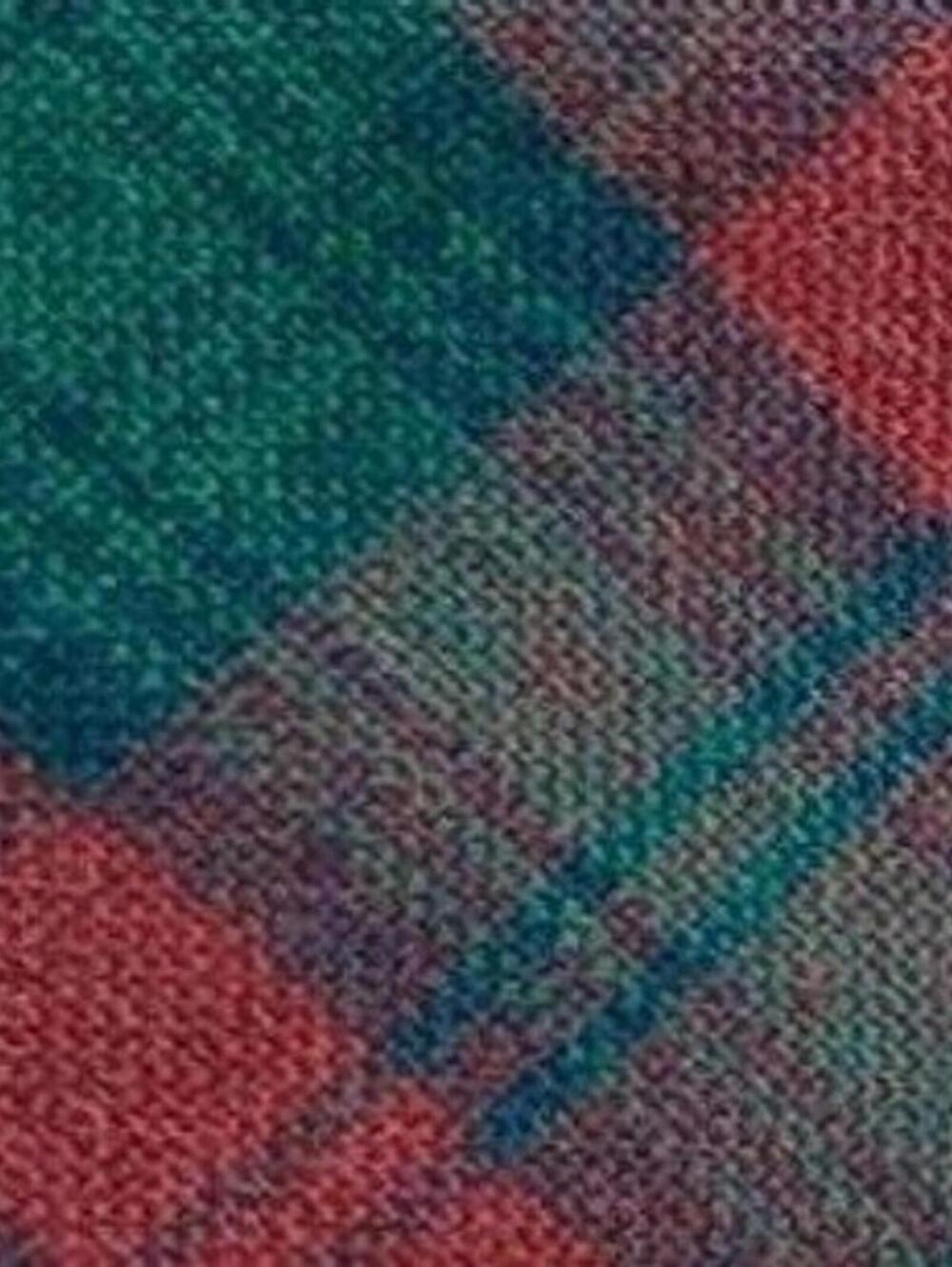 The Ascot Shop $75 La Jolla Red Green Blue Plaid Wool Vintage 1980s Tie